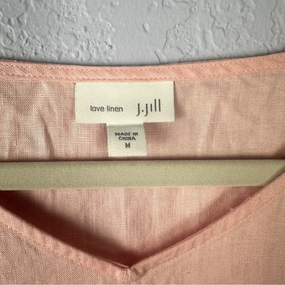J. Jill Pink/Peach Love Linen Sleeveless Shift Dress Size Medium - Picture 2 of 5